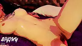 Girl masturbates with big tits and ass