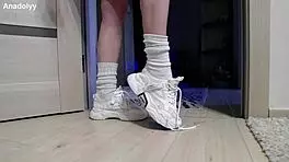 delicate legs in sneakers are waiting for you to bathe and fetishize them 😘