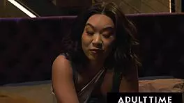 rejected teen 18+ kimmy kimm moans riding dildo to orgasm behind boyfriend's back, feeling so lonely and horny