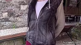 German scout films teen tata lilashi in outdoor casting session