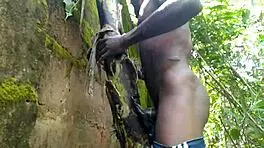 Young Girl Engages In Detailed Sexual Activity With Plantain Fruit In Oiled Garden Setting