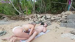 Milf cheats on husband with photographer on the beach