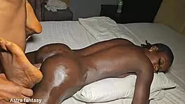 she positioned herself bent over as the massive black cock filled every inch of her tight pussy completely