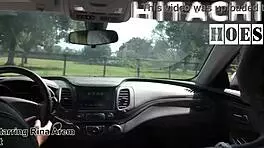 rina arem waits in the car and masturbates with her hitachi wand