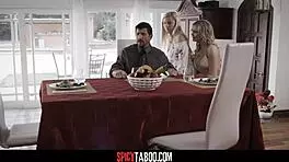 Stepmom and stepdad seduce their blonde stepdaughter into threesome 😏