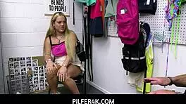 Mimi Monet caught stealing, now in deep trouble with blowjob