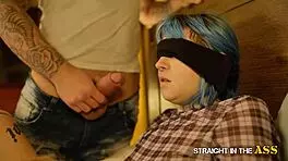 Straight in the Ass - Two Tattooed Emo Girls Are Nailed in the Ass Anal by Big Cock