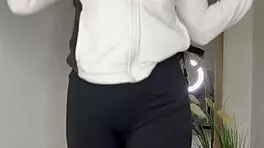 Pretty latina masturbating in bathroom