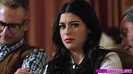 calvin hardy rusty nails and jack vegas team up to give gal ritchie a thorough stuffing in this intense group session