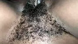 Teasing Wet Hairy Pussy Of Sexy Petite Ebony Chick With Massive Cock