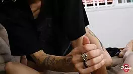 neighbor's japanese wife gives an intense blowjob in pov