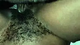 Teasing Wet Hairy Pussy Of Sexy Petite Ebony Chick With Massive Cock