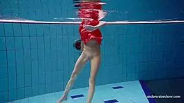 Sexy naked twat avenna swims nude in pool 😍