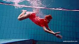 Sexy naked twat avenna swims nude in pool 😍