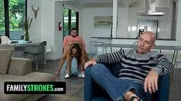 Mature Woman Cheats with Stepnephew in Front of Husband