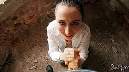 Pov long haired teen 18+ facefucked deep in abandoned building