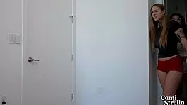 big tit step sis and hot friend discover my cum pills in homemade group scene