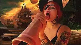 Pirate Girl Orgasms Wildly!