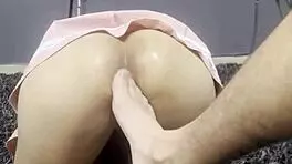 Teen gets anal creampie in public outdoor setting