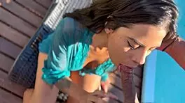 Brazilian teen 18+ gets fucked hard at pool party