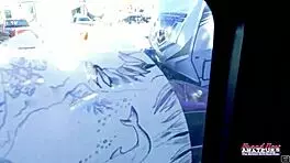 brunette raven lane fills wet pussy with big dildo