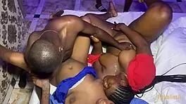 teen catches mum with stepdad's big cock, joins foursome