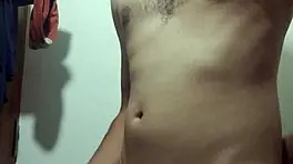 I'm undressing for masturbation in the bathroom.