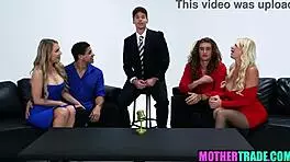 Stepmom and stepson foursome sex on television show