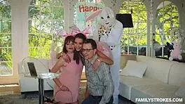 stepdad teaches redhead stepdaughter anal for the first time