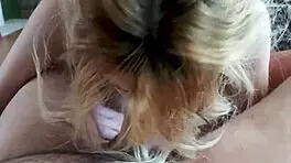 Young MILF Wife Receives Deepthroat Blowjob and Massive Cumshot in Her Mouth at Home.