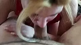 Young MILF Wife Receives Deepthroat Blowjob and Massive Cumshot in Her Mouth at Home.