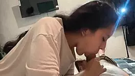 incredible blowjob from my stepsister while alone at home