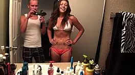 shae parker's shaved pussy fingered in fishnets by big-cocked boyfriend