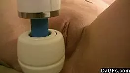 Skinny slut quietly plays with her toy in this hot solo scene