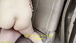 Beautiful Teen Gets Assfucked in Car Backseat, Receives Creampie After Anal