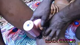 Steaming Ebony Teen Pussy With Machine?