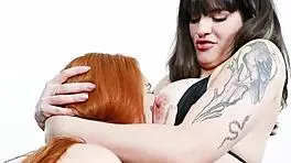 Imagine licking and thrusting deep with a strapon into that hot redhead's hairy pussy