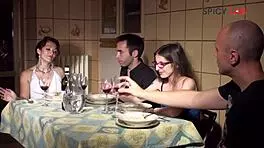 step mom teaches sex lessons in orgy with cum on tits