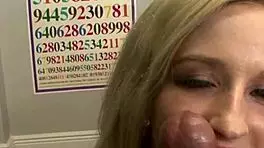 real amateur teen babe in pov scene tugging and handling big cock with skilled handjob moves