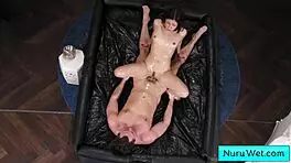 Teen 18+ masseuse gets banged after nuru gel