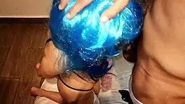 omg, watch me choke on this huge cock while dressed in my sexy cosplay outfit 😈