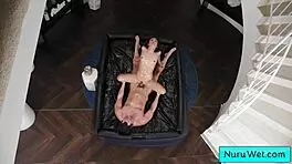 Teen 18+ masseuse gets banged after nuru gel