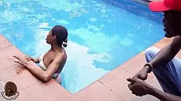 She got a BBC after swimming and it stretched her tight petite frame! 🏊‍♀️🍆