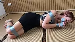 horny girlfriend tied up in garage punished with vibrator