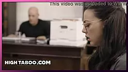 imagine a petite 19 year old teen with natural tits and glasses running away from home for some taboo upskirt desk action