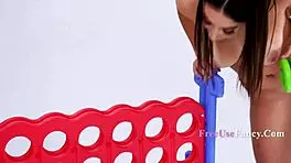 Four people engage in a shameless free use game with clothed females and naked males