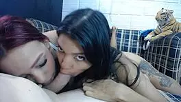 the latina stepsisters suck the big cock together and swallow the cumshot