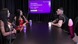 kylian cria's wild scene with transsexual and seven men for professional standout on sheer red