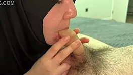 why is this wicked muslim woman in hijab sucking a tiny dick?