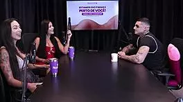 kylian cria's wild scene with transsexual and seven men for professional standout on sheer red